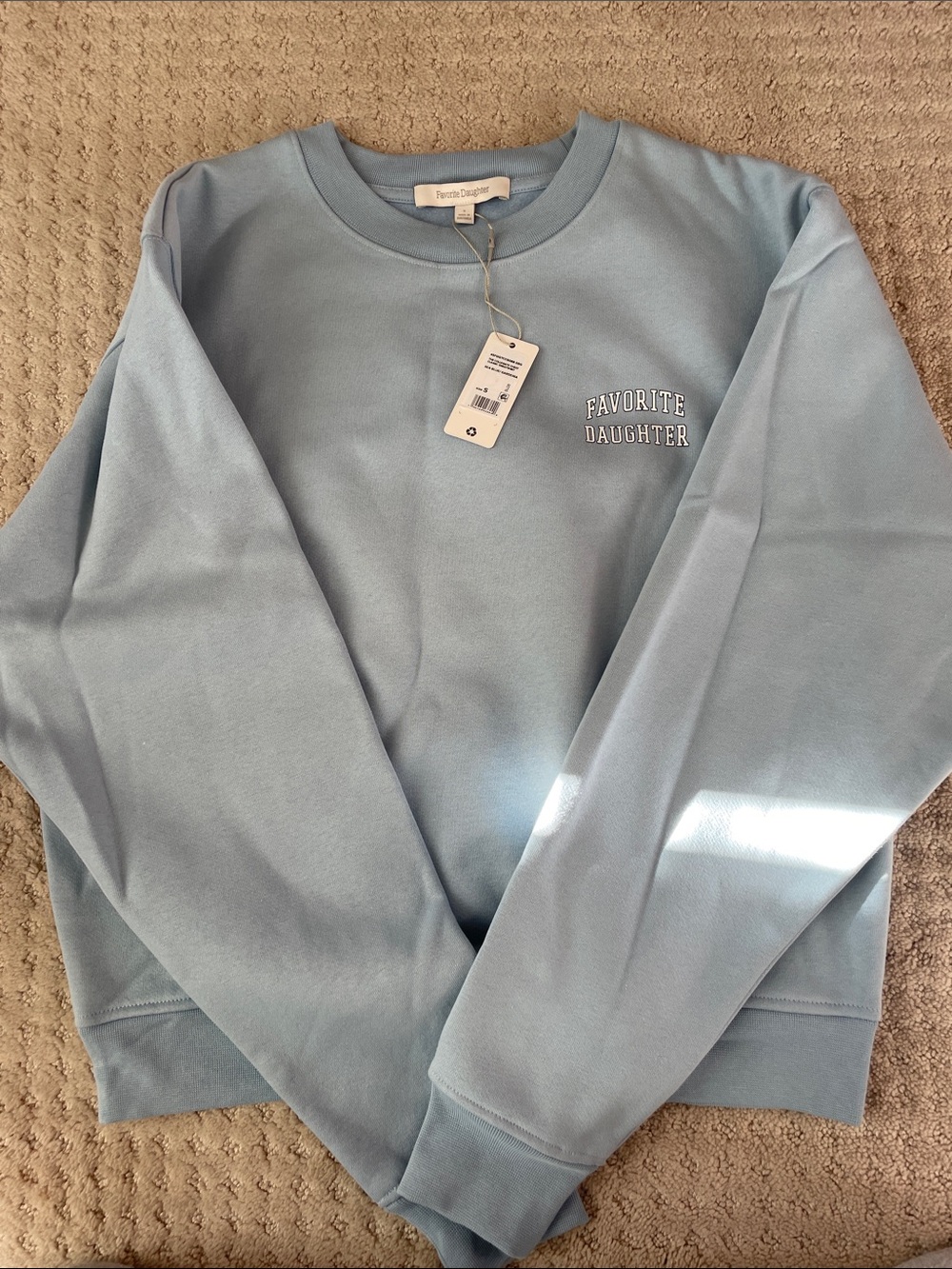 Favorite Daughter Light Blue Women's Crewneck Sweatshirt